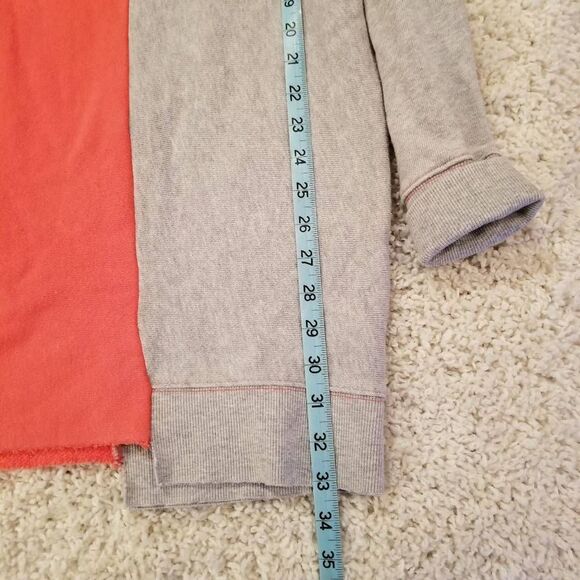 Free People Color Block Sweatshirt Coral Grey M - Picture 4 of 8